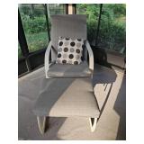 Metal Patio Reclining Chair and Ottoman