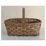 Antique Hand Woven Basket with Handle