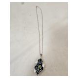 Sterling Silver Art Glass Sussie Bird Necklace