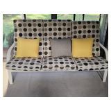 Metal Outdoor Patio Sofa with Cushions & Pillows