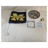 University of Michigan Plate, Flag and Ornament