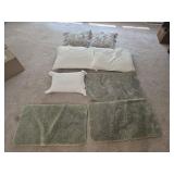 Lace and Quilted Pillows, Bathroom Rugs