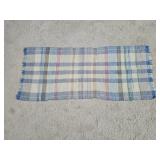 Vintage 24" x 56" Checkered Weave Rug