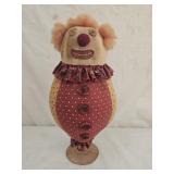 Folk Art Hand Made Fabric Clown Doll