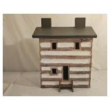 Handmade Folk Art Decorative Wooden Log Cabin