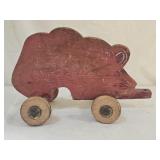 Vintage Primitive Folk Art Wood Pull Toy