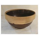 8.5" Antique Vintage Brown Glazed Stoneware Bowl