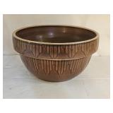 10" Antique Vintage Brown Glazed Stoneware Bowl