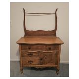 Antique Oak Serpentine Front Wash Stand