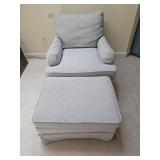 Upholstered Chair and Ottoman