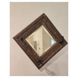 Antique Victorian Gilded Beveled Mirror Hat Rack