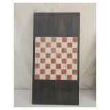 Folk Art Painted Checker Board Wall Hanging