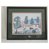 Grandma Moses Checkered House Folk Art Print