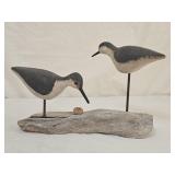 Folk Art Wood Hand Carved HP Shorebird Sculpture