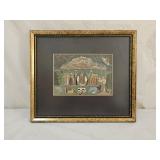 Krishna Supporting Mount Govardhana Framed Print