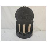 Early American Metal Triple Candle Wall Sconce