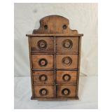 Antique Oak Spice Apothecary Herb Cabinet