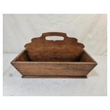 Antique Primitive Wooden Cutlery Tray Caddy
