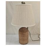 Vintage Wicker Wrapped Glass Demijohn Bottle Lamp