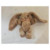 Vintage Mini Jointed Brown Plush Floppy Ear Rabbit