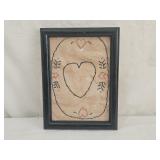 Vintage Folk Art Reproduction Simple Sampler