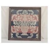 American Jacquard Woven Coverlet Framed Piece