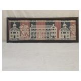 Daniel Bury Woven Folk Art Coverlet Framed Piece