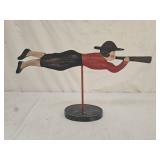 Folk Art Wood Hand Carved HP Flying Trumpeter