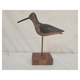 Folk Art Wood Hand Carved HP Shorebird Decoy