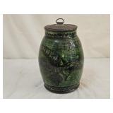 8" Greg Shooner Folk Art Redware Pottery Jar