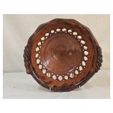 9" Greg Shooner Folk Art Redware Pottery Bowl