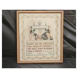 Vintage 1931 Framed Cross Stitch Sampler