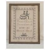 Vintage Framed Cross Stitch Sampler