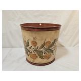 Vtg Jean Colquhoun Folk Art Toleware Wastebasket