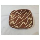 4" Nutt Folk Art Glazed Redware Pottery Tray