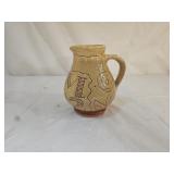 5" Williamsburg Pottery Folk Art Redware Pitcher