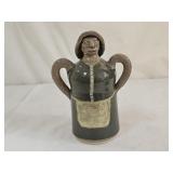 8" Anita Meaders Folk Art Stoneware Figural Woman