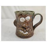 4.5" Anna King Folk Art Stoneware Ugly Face Mug