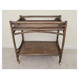Vintage Mid Century Rattan Bar Cart