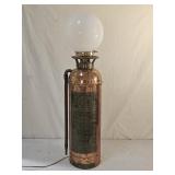 Antique Fastfome Copper Fire Extinguisher Lamp