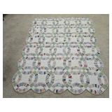 Vintage 66" x 81" Double Wedding Ring Quilt