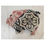 14" Vintage Folk Art Pig Coverlet Pillow