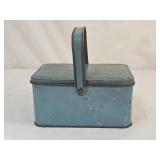 Vintage Primitive Tindeco Blue Tin Lunchbox