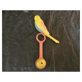 Vintage Celluloid Balancing Parakeet Bird Toy