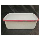 Vintage White Enamelware Fridge Storage Box