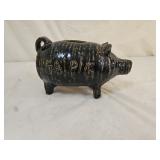 3" Marie Rogers Folk Art Stoneware Piggy Bank