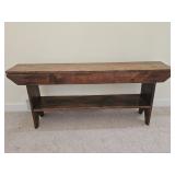 Antique Early American Farmhouse Pine Bench