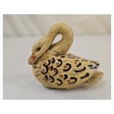 3" M Shooner Folk Art Redware Pottery Swan