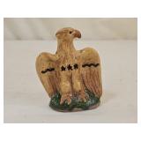 3.5" M Shooner Folk Art Redware Pottery Eagle