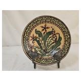 8.5" M Shooner Folk Art Redware Pottery Bowl